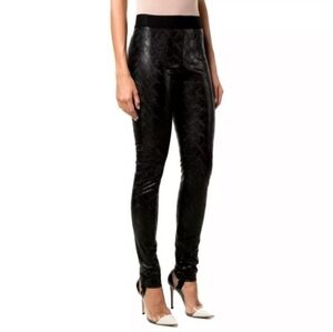 NWT $360 Just Cavalli Women's Black Snakeskin Print High Rise Leggings Pants  40